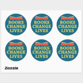Sticker Rond Livres Changer la vie (Feuille)