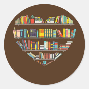 Sticker Rond Livres cool Lecture Hommes Femmes Livre Lover Lite