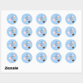 Sticker Rond Livres de gâteau Café (Feuille)