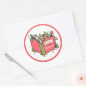 Sticker Rond Livres de Noël (Enveloppe)