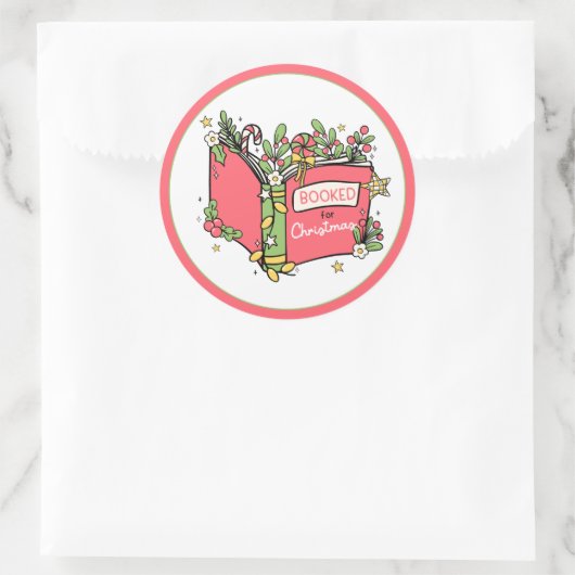 Sticker Rond Livres de Noël (Sac)