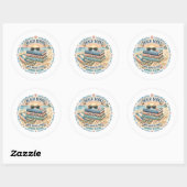 Sticker Rond Livres de plage Design de lecture d'été (Feuille)