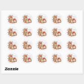 Sticker Rond Livres Et Fleurs (Feuille)