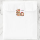 Sticker Rond Livres Et Fleurs (Sac)