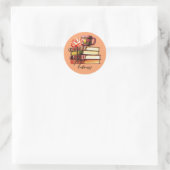 Sticker Rond Livres Et Tea Peach (Sac)