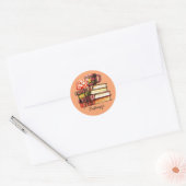 Sticker Rond Livres Et Tea Peach (Enveloppe)