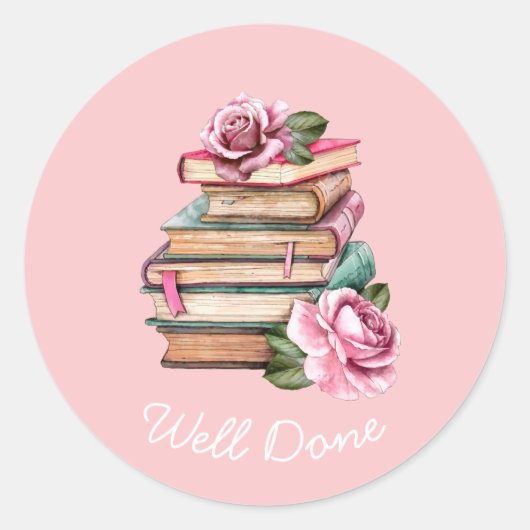 Sticker Rond Livres lecture bien fait enseignement classique cl (Devant)