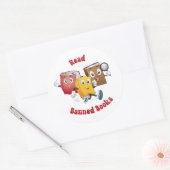 Sticker Rond Livres rétro mignons - Lire Livres interdits (Enveloppe)