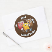 Sticker Rond Livres rétro mignons - Lire Livres interdits (Enveloppe)