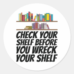 Sticker Rond Livres - Vérifiez votre étagère