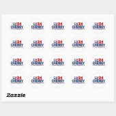 Sticker Rond liz cheney 2024 pour le président (Feuille)