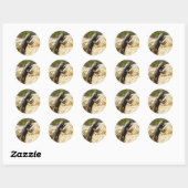 Sticker Rond Lizard d'épinette à dos jaune à Joshua Tree (Feuille)