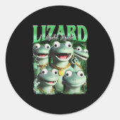 Sticker Rond Lizard Lizard Lizard Funny meme Lizard Bootleg Wei (Devant)