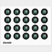 Sticker Rond Lizard Lizard Lizard Lizard Funny Lizard Moon Tren (Feuille)