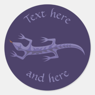 Sticker Rond Lizard Mauve