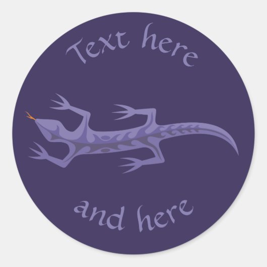 Sticker Rond Lizard Mauve (Devant)