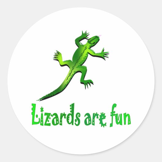 Sticker Rond Lizards amusants (Devant)