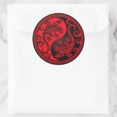 Sticker Rond Lizards Yin Yang rouges et noirs (Sac)