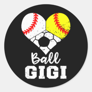 Sticker Rond Ll Gigi Cœur Drôle Vendre DouxlL Football Gigi 