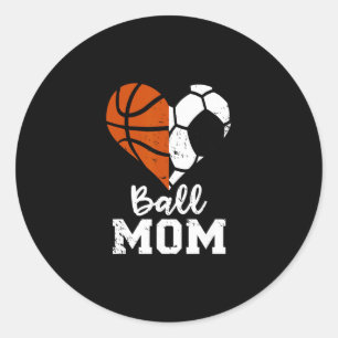 Sticker Rond Ll Maman Coeur Drôle Football Croquis Ll Maman