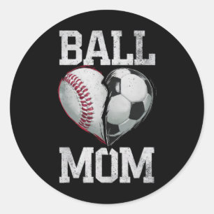 Sticker Rond Ll Mom Soccer Vendre Sport Jeu Jour Supporter Moth