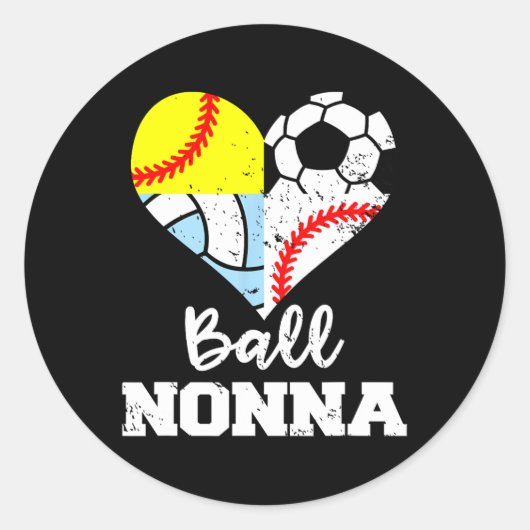 Sticker Rond Ll Nonna Soccer Sell Softll Volleyll Player Nonna  (Devant)