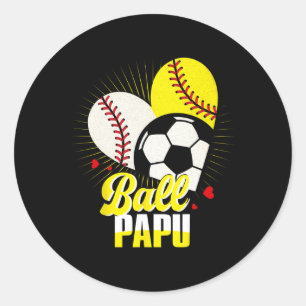 Sticker Rond Ll Papu Vendre Doux Football Drôle Mignon Noël