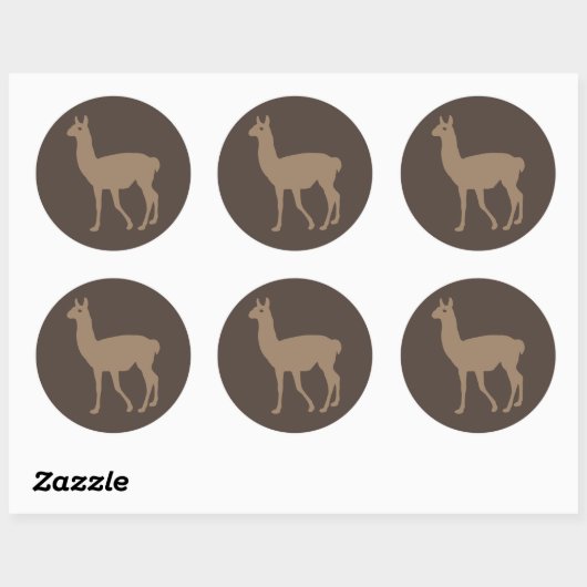 Sticker Rond Llama (Feuille)