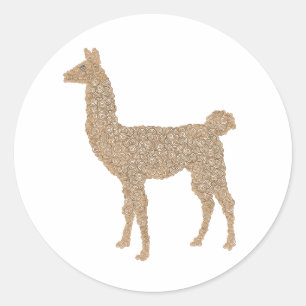 Sticker Rond Llama