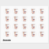 Sticker Rond Llama au cœur (Feuille)