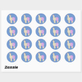 Sticker Rond Llama Ballerine illusima Bleu (Feuille)