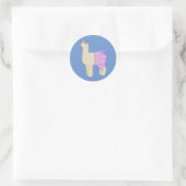 Sticker Rond Llama Ballerine illusima Bleu (Sac)