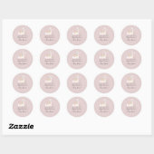 Sticker Rond Llama bébé avec Fleurs blanches et roses Adorable (Feuille)