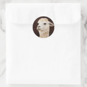 Sticker Rond Llama blanche (Sac)