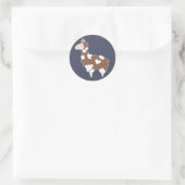 Sticker Rond Llama blanche et Brown tachetée (Sac)