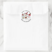 Sticker Rond Llama, chaton et souris de Noël personnalisées (Sac)