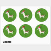 Sticker Rond Llama Cute Drôle Noël Vacances (Feuille)