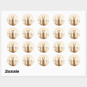 Sticker Rond Llama de sable doux avec courant de cactus (Feuille)