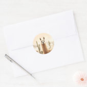 Sticker Rond Llama de sable doux avec courant de cactus (Enveloppe)