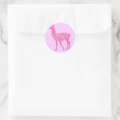 Sticker Rond Llama Drama Rose (Sac)