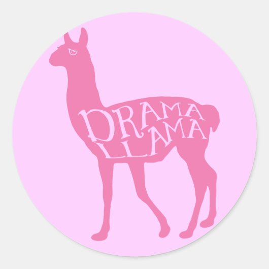 Sticker Rond Llama Drama Rose (Devant)