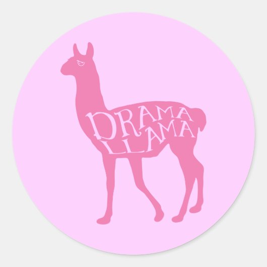 Sticker Rond Llama Drama Rose (Devant)