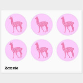 Sticker Rond Llama Drama Rose (Feuille)