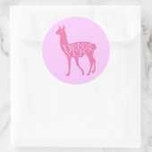 Sticker Rond Llama Drama Rose (Sac)