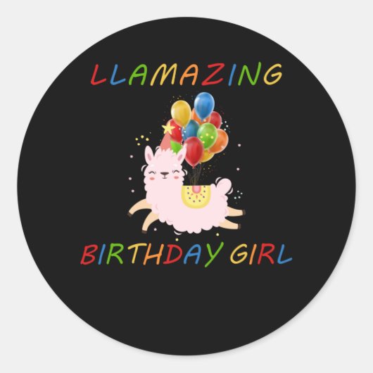 Sticker Rond Llama Extraordinaire Létonnant Parti Alpaca Balloo (Devant)