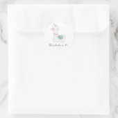 Sticker Rond Llama fête d'anniversaire (Sac)