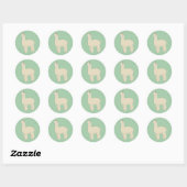 Sticker Rond Llama illusima Vert (Feuille)