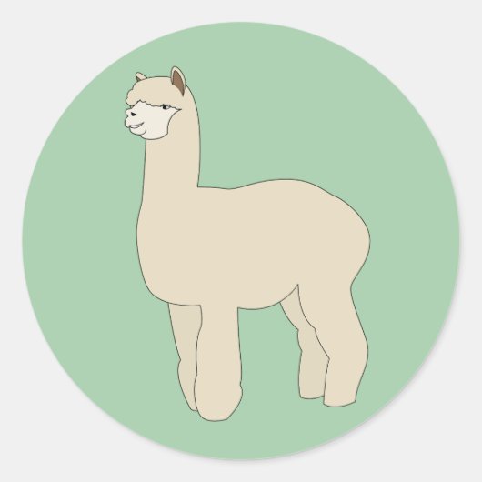 Sticker Rond Llama illusima Vert (Devant)