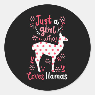 Sticker Rond Llama Juste Une Fille Llamas