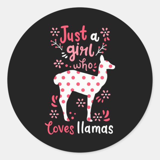 Sticker Rond Llama Juste Une Fille Llamas (Devant)